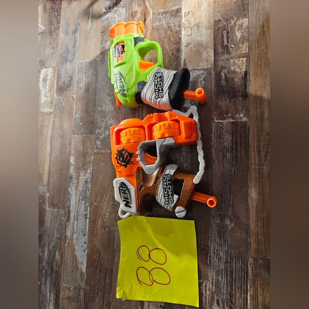 NERF MicroShots Toy Blaster Set - Green, Orange, Brown